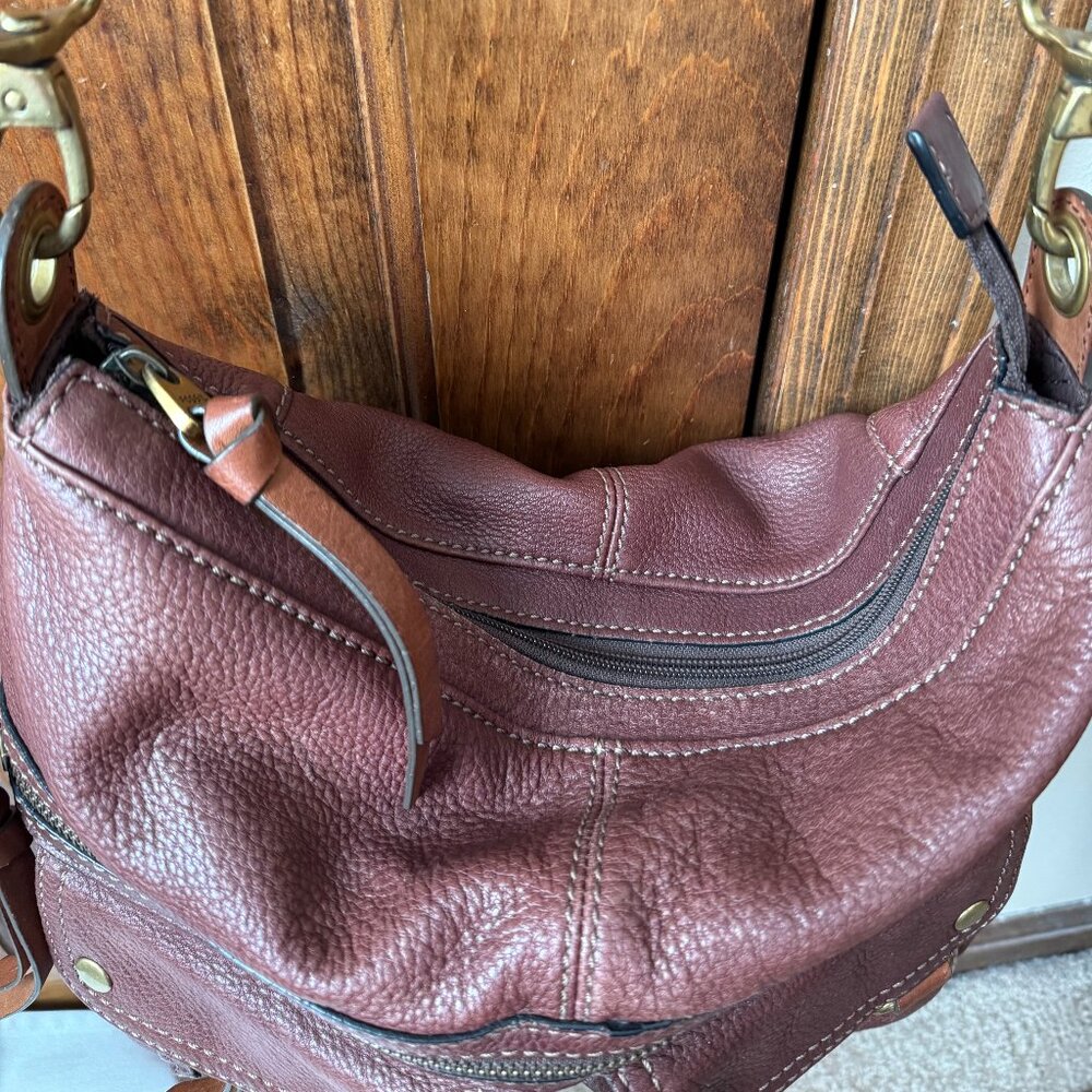 Fossil Brown Pebbled Leather Morgan Traveler Shoulder/Crossbody Bag - Picture 6 of 16